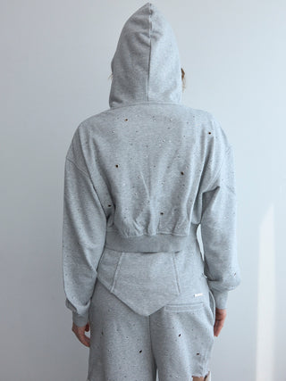 BIJOU CROPPED SWEAT HOODIE