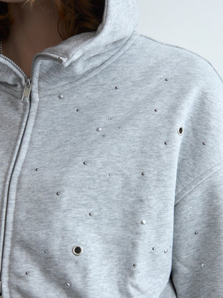 BIJOU CROPPED SWEAT HOODIE
