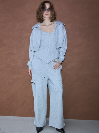 BIJOU CROPPED SWEAT HOODIE