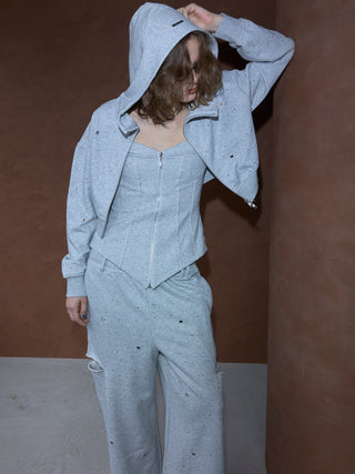 BIJOU CROPPED SWEAT HOODIE