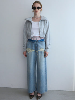 BIJOU CROPPED SWEAT HOODIE