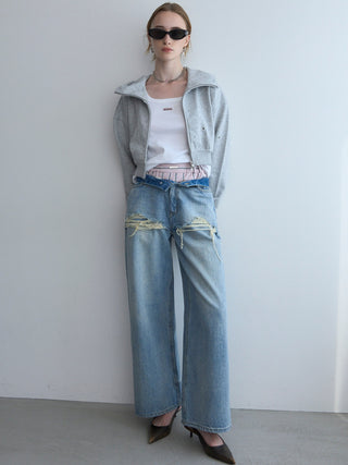 BIJOU CROPPED SWEAT HOODIE