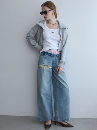 BIJOU CROPPED SWEAT HOODIE
