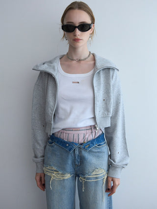 BIJOU CROPPED SWEAT HOODIE