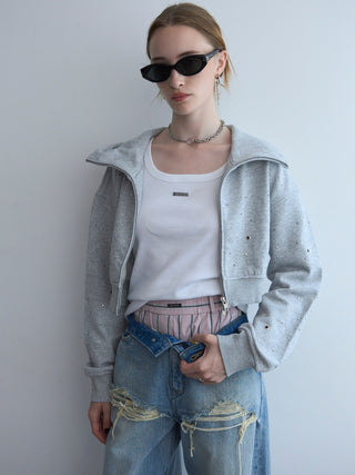 BIJOU CROPPED SWEAT HOODIE
