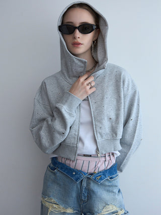 BIJOU CROPPED SWEAT HOODIE