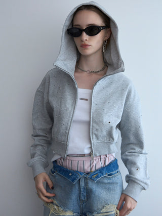 BIJOU CROPPED SWEAT HOODIE