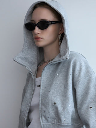 BIJOU CROPPED SWEAT HOODIE