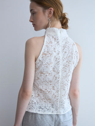 LIQUIED LACE HIGH NECK