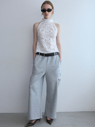 LIQUIED LACE HIGH NECK