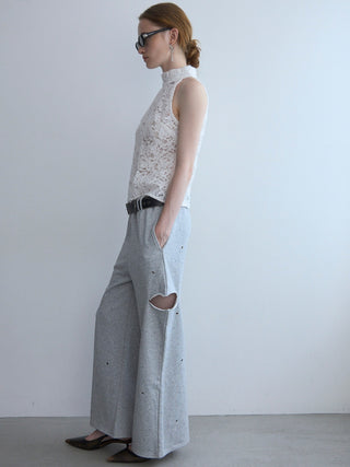 LIQUIED LACE HIGH NECK