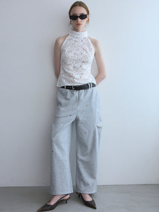 LIQUIED LACE HIGH NECK