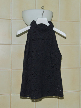 LIQUIED LACE HIGH NECK