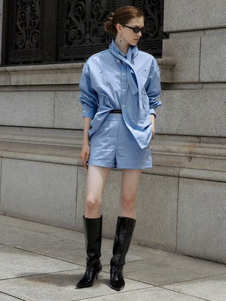 LOUNGE SHORT PANTS with BIJOU