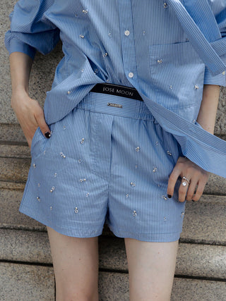 LOUNGE SHORT PANTS with BIJOU