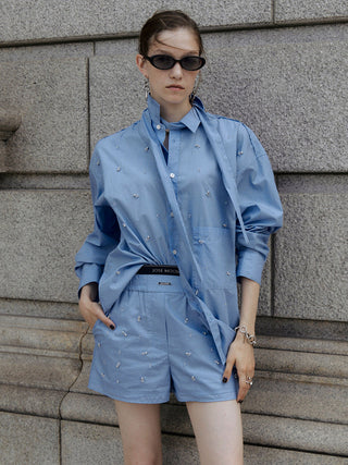 LOUNGE SHORT PANTS with BIJOU