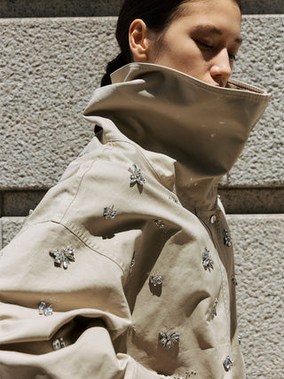COTTON 2WAY BLOUSON with BIJOU