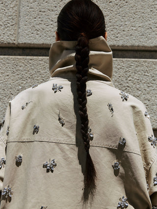 COTTON 2WAY BLOUSON with BIJOU
