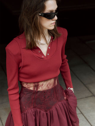 POWER SHOULDER POLOKNIT