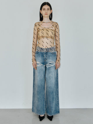 SHEER 2WAY MONOGRAM TOPS