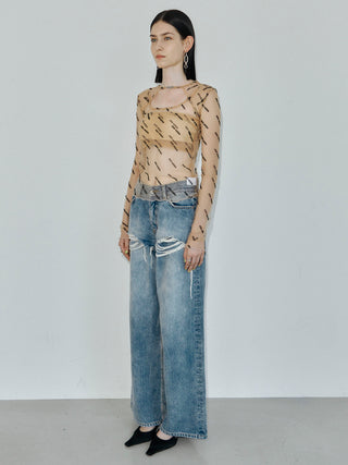 SHEER 2WAY MONOGRAM TOPS