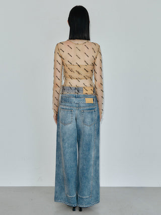 SHEER 2WAY MONOGRAM TOPS