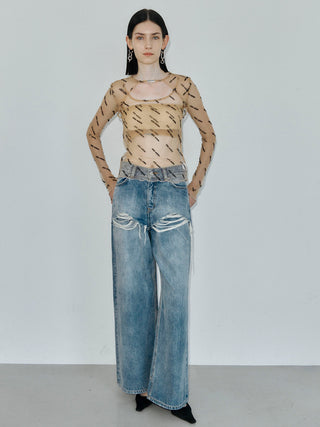 SHEER 2WAY MONOGRAM TOPS