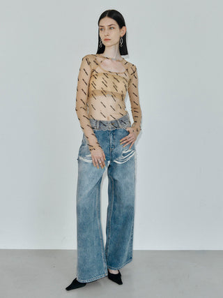 SHEER 2WAY MONOGRAM TOPS