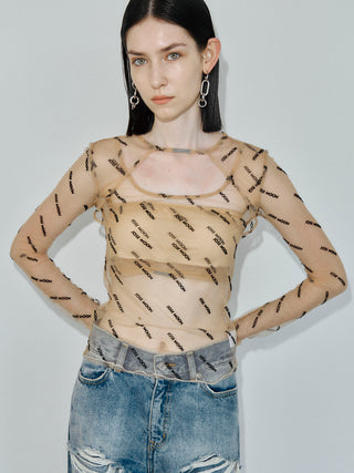 SHEER 2WAY MONOGRAM TOPS