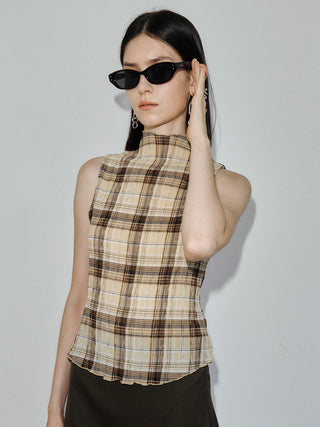 SHEER PLEATED BLOUSE