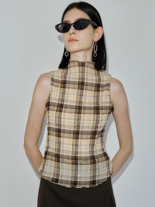SHEER PLEATED BLOUSE