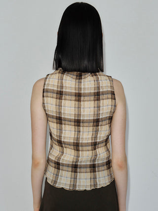 SHEER PLEATED BLOUSE