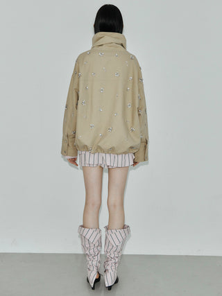 COTTON 2WAY BLOUSON with BIJOU