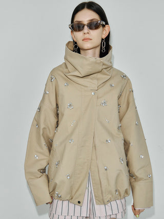 COTTON 2WAY BLOUSON with BIJOU