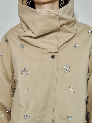 COTTON 2WAY BLOUSON with BIJOU