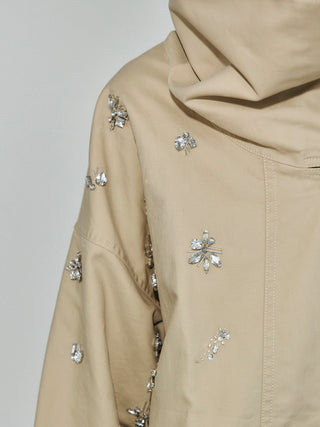COTTON 2WAY BLOUSON with BIJOU