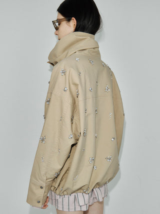 COTTON 2WAY BLOUSON with BIJOU