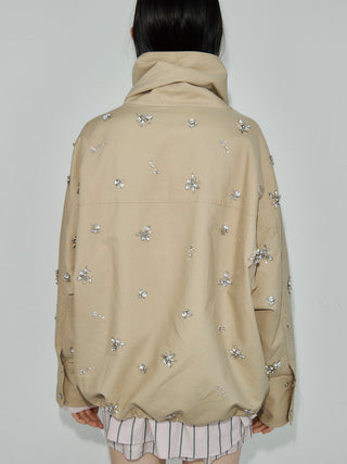 COTTON 2WAY BLOUSON with BIJOU