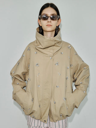 COTTON 2WAY BLOUSON with BIJOU