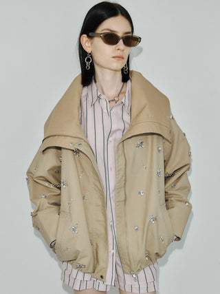 COTTON 2WAY BLOUSON with BIJOU
