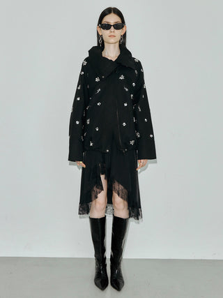 COTTON 2WAY BLOUSON with BIJOU