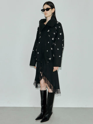 COTTON 2WAY BLOUSON with BIJOU