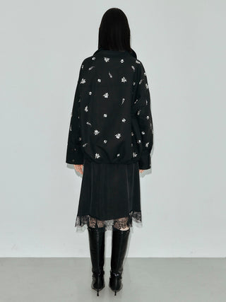 COTTON 2WAY BLOUSON with BIJOU