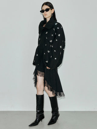 COTTON 2WAY BLOUSON with BIJOU