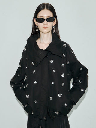 COTTON 2WAY BLOUSON with BIJOU