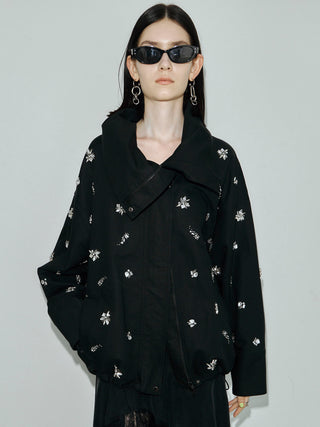 COTTON 2WAY BLOUSON with BIJOU