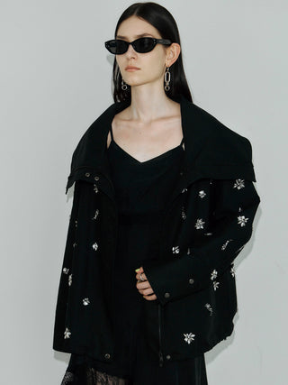 COTTON 2WAY BLOUSON with BIJOU