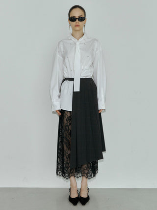 REPOS OVER BOWTIE SHIRT with BIJOU