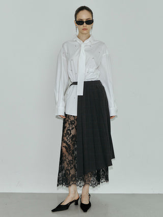 REPOS OVER BOWTIE SHIRT with BIJOU