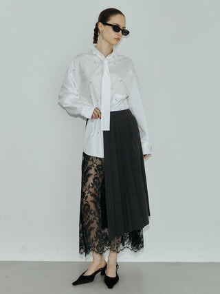 REPOS OVER BOWTIE SHIRT with BIJOU
